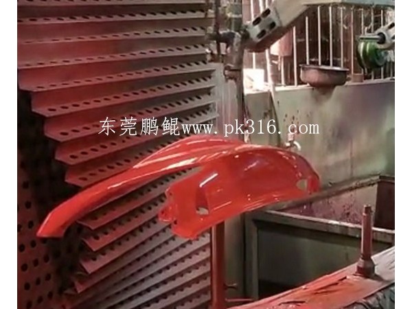 简述 “<i style='color:red'>摩托车外壳喷漆流水线</i>”的特点